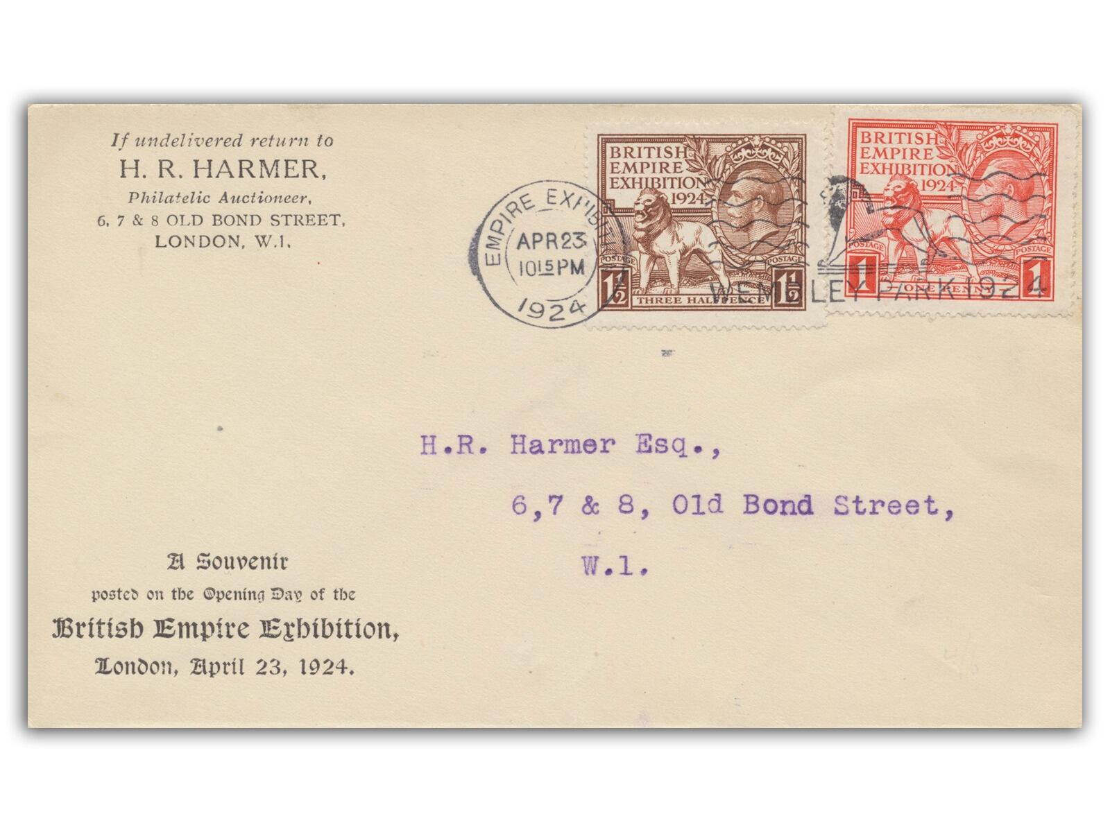 1924 Wembley, Harmer Cover