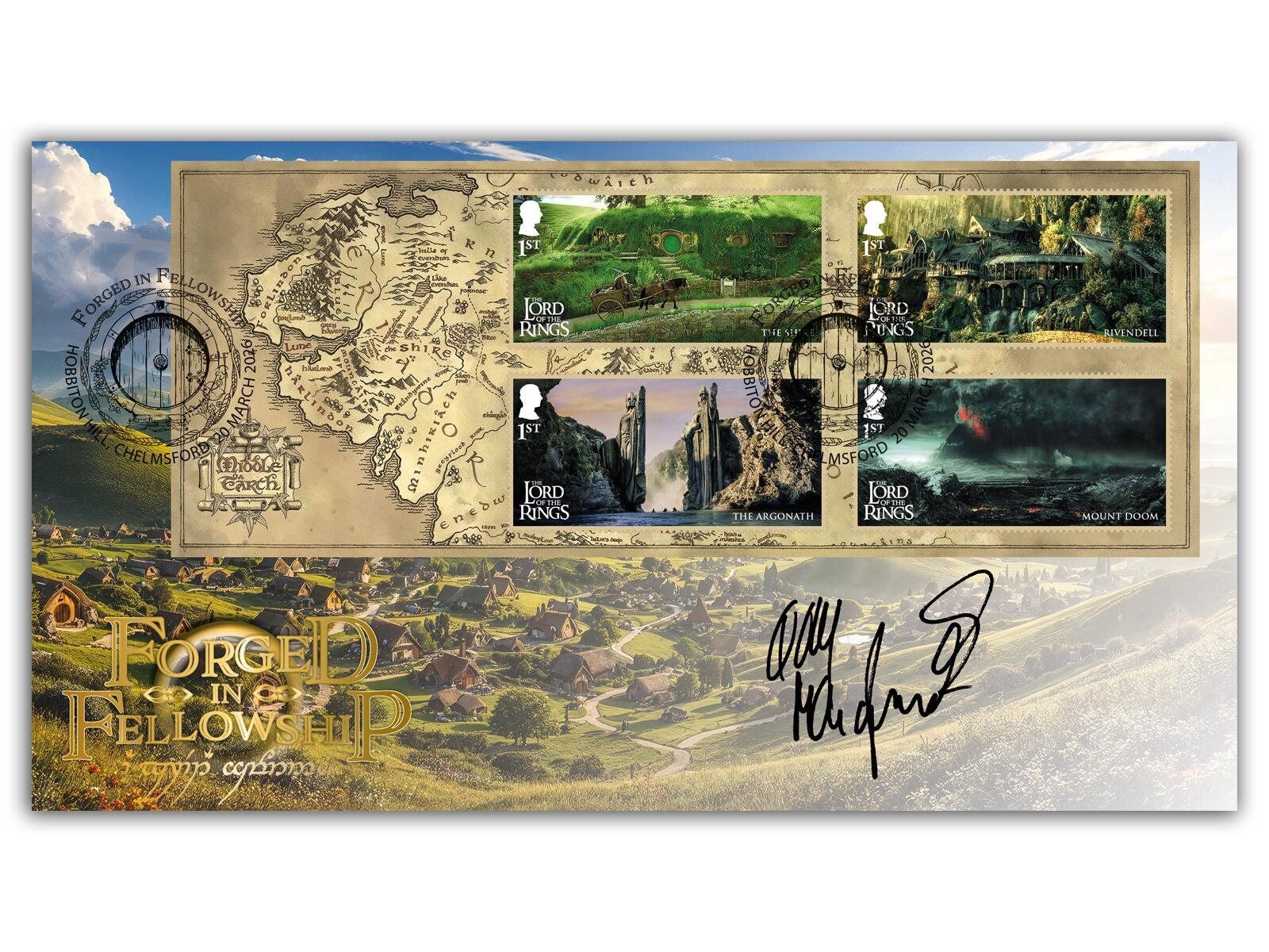 Dominic Monaghan 'Merry' Autograph + COA | Lord of the Rings Stamps