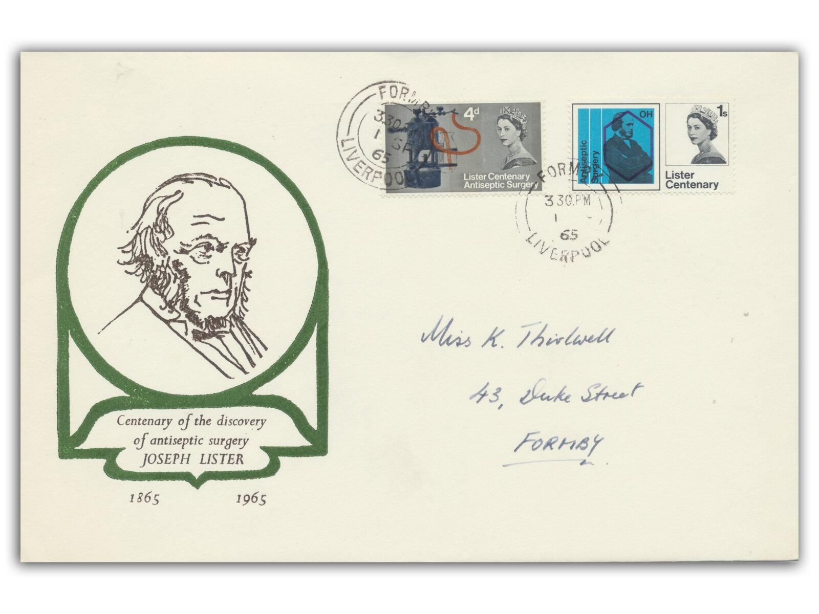 1965 Joseph Lister, ordinary, Holmes Tolley cover