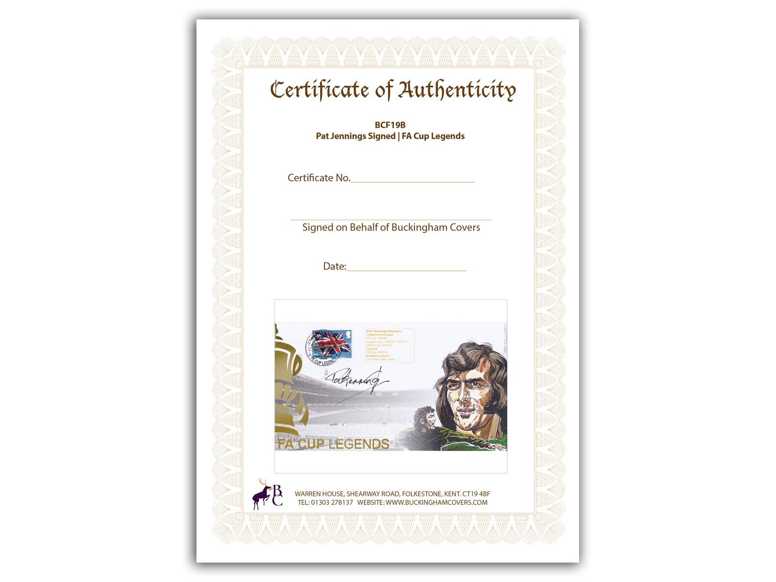 Pat Jennings Signed Cover COA