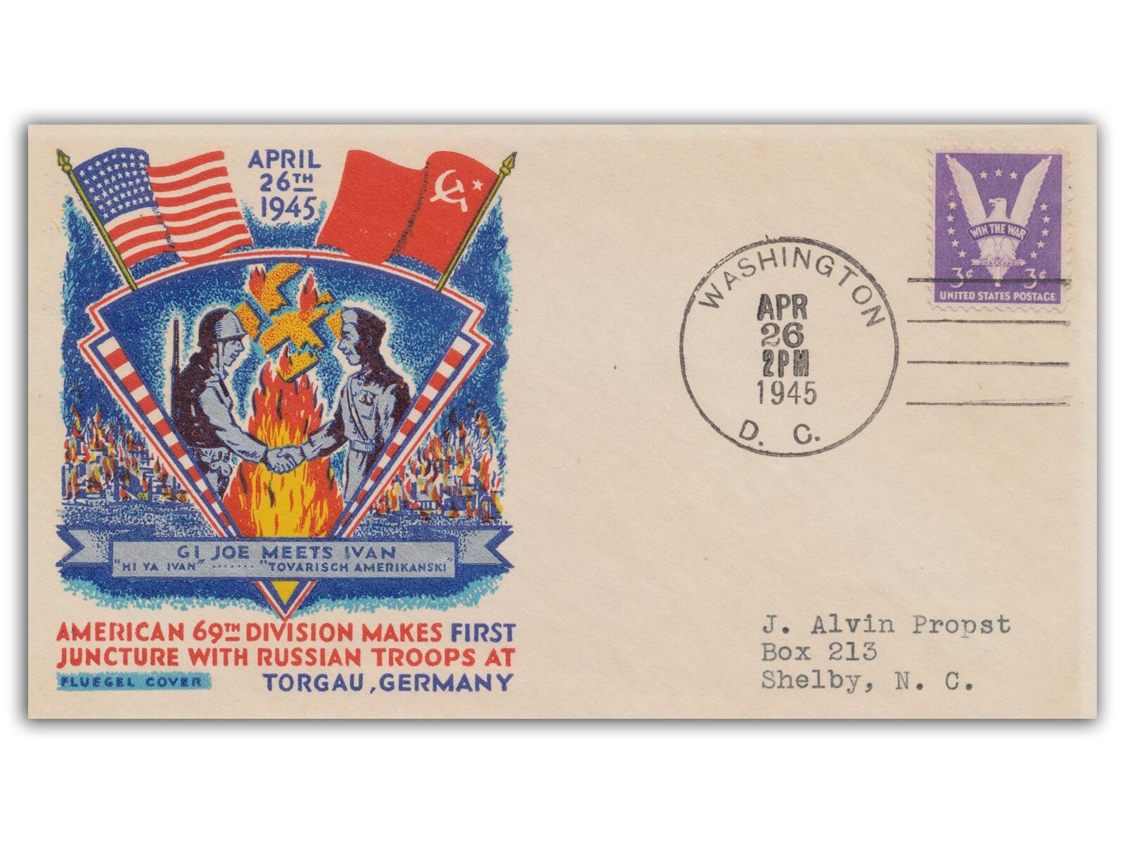 1945 US & Russia in Torgau - WWII Fluegel Cover