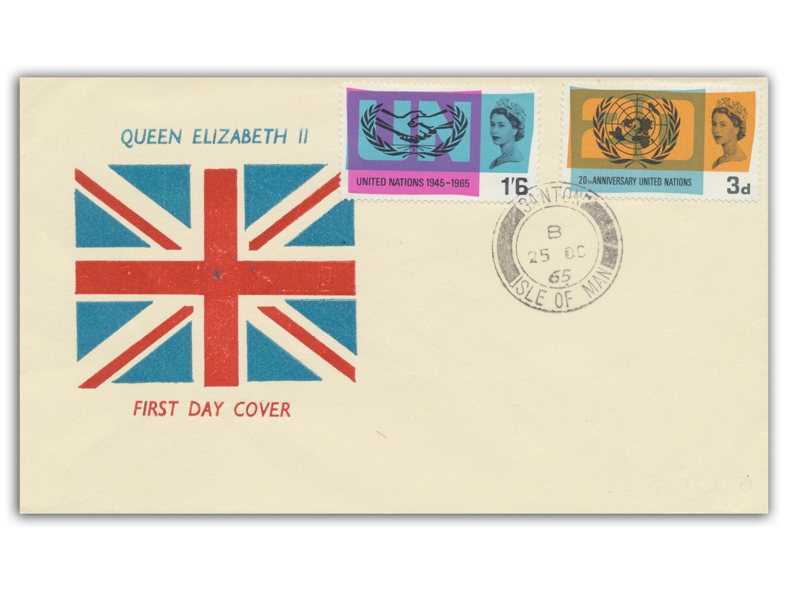 1965 United Nations, Isle of Man CDS, Union Flag Cover