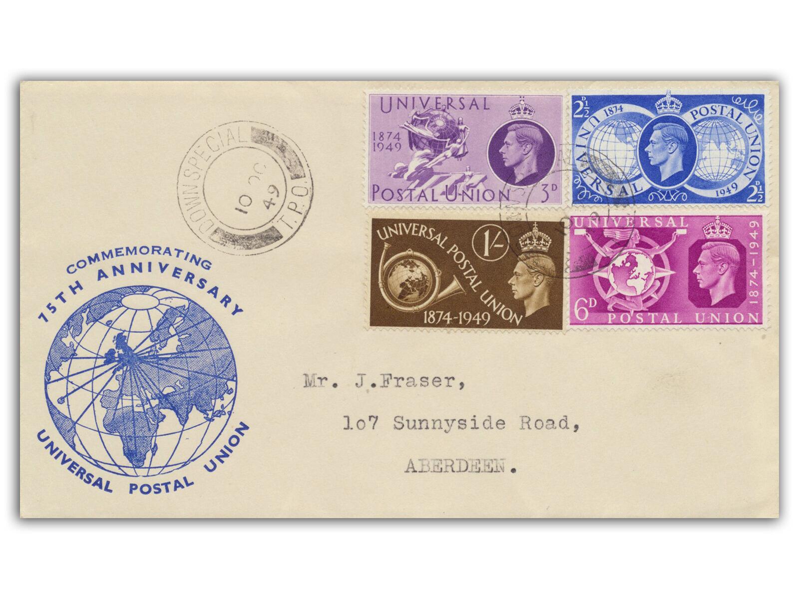 1949 Universal Postal Union, Down Special TPO CDS