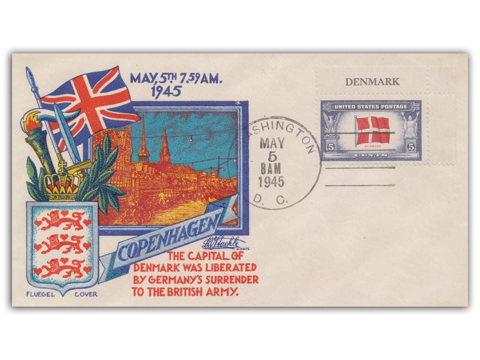1945 Copenhagen Liberated - WWII Fluegel Cover
