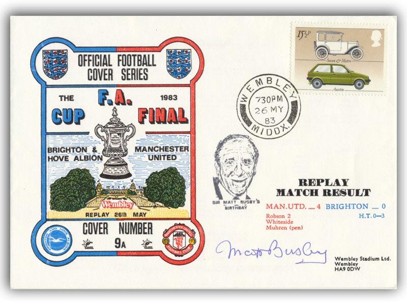 Matt Busby Autograph | 1983 FA Cup Final