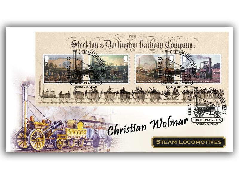 Steam Locomotives S&DR Miniature Sheet | Signed Christian Wolmar