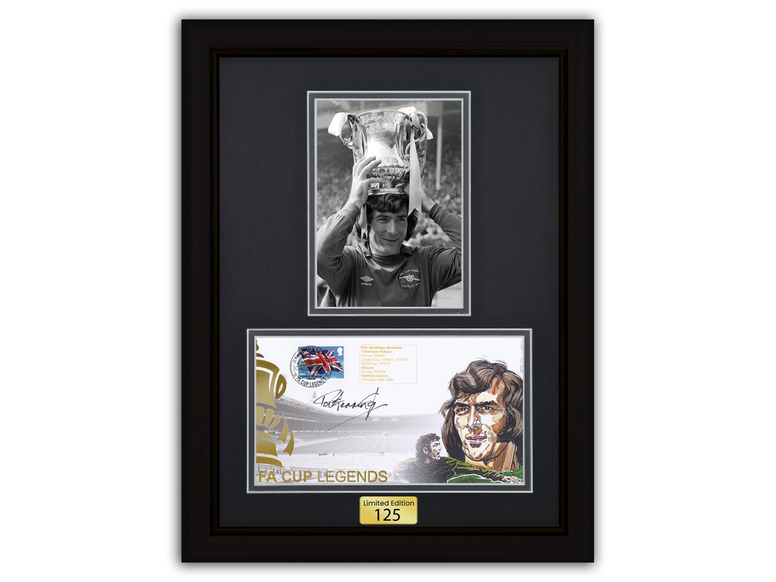 Pat Jennings Signed | FA Cup Legends Black Frame - Arsenal