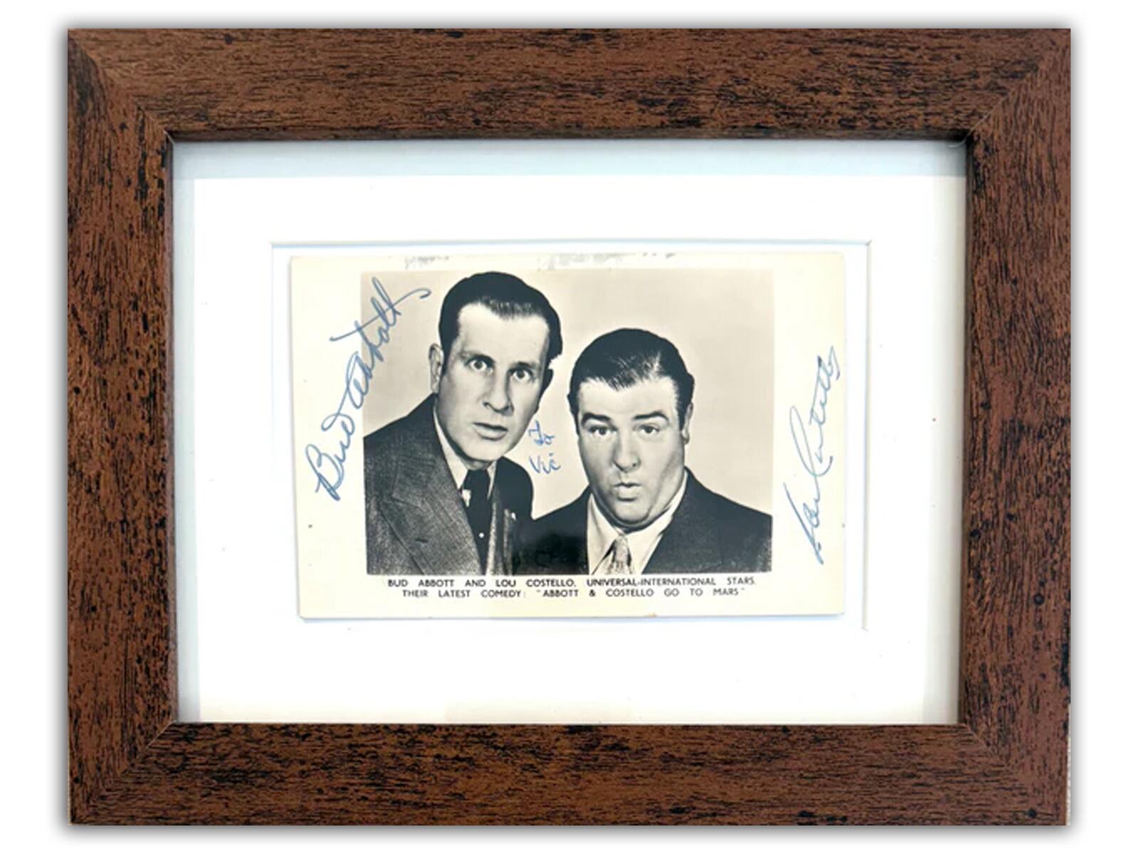 Abbott & Costello Autographs | Framed Collectable