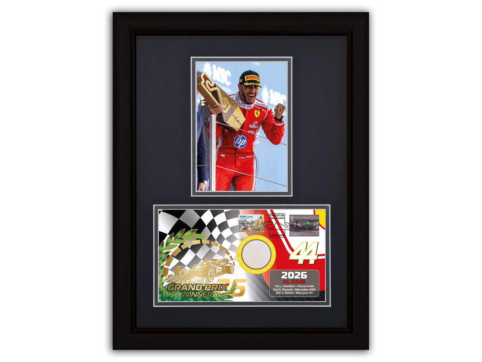 Black Frame | Lewis Hamilton Ferrari Grand Prix Winner | Race Worn F1 Balaclava Insertion