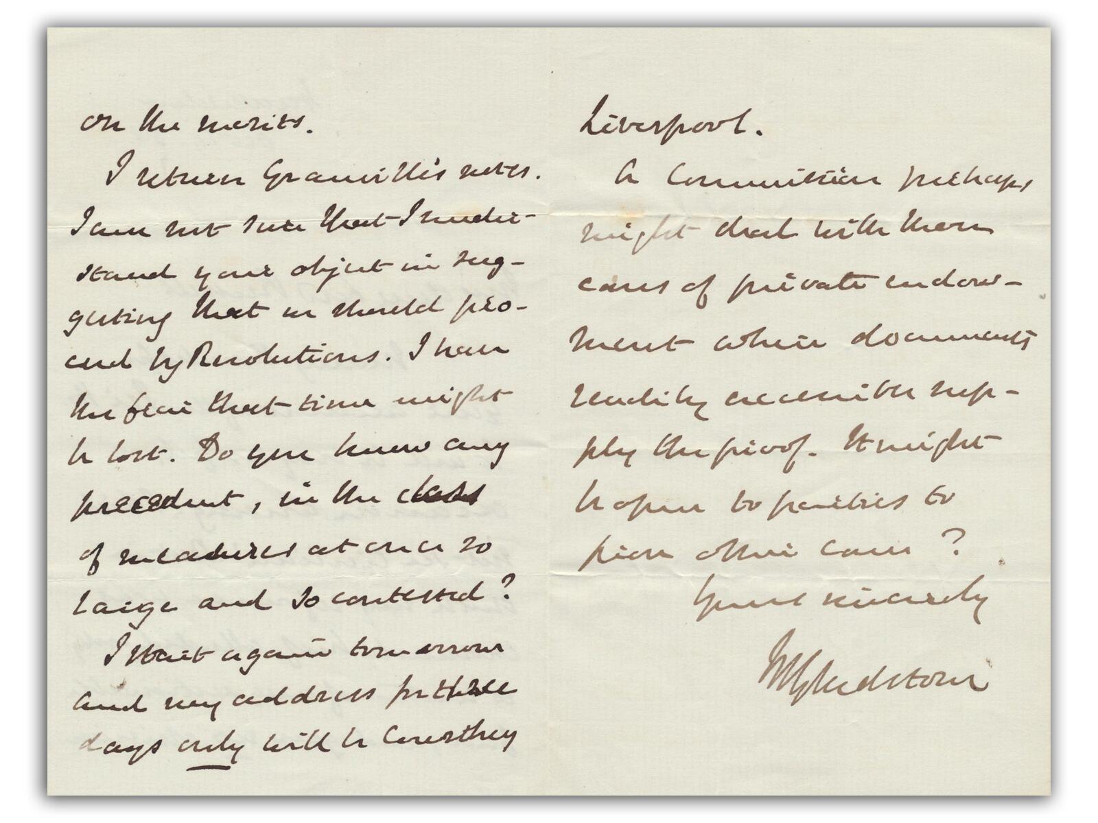 William Gladstone Signed Letter | Prime Minister