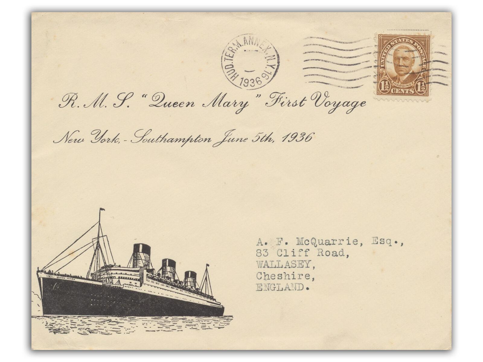 1936 RMS Queen Mary Maiden Voyage, Sanders cover