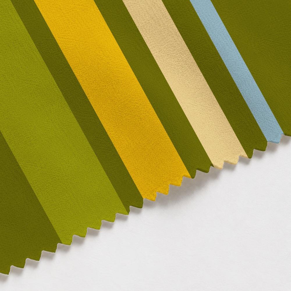 Green and Yellow Stripe Suede Waterproof FR Fabric