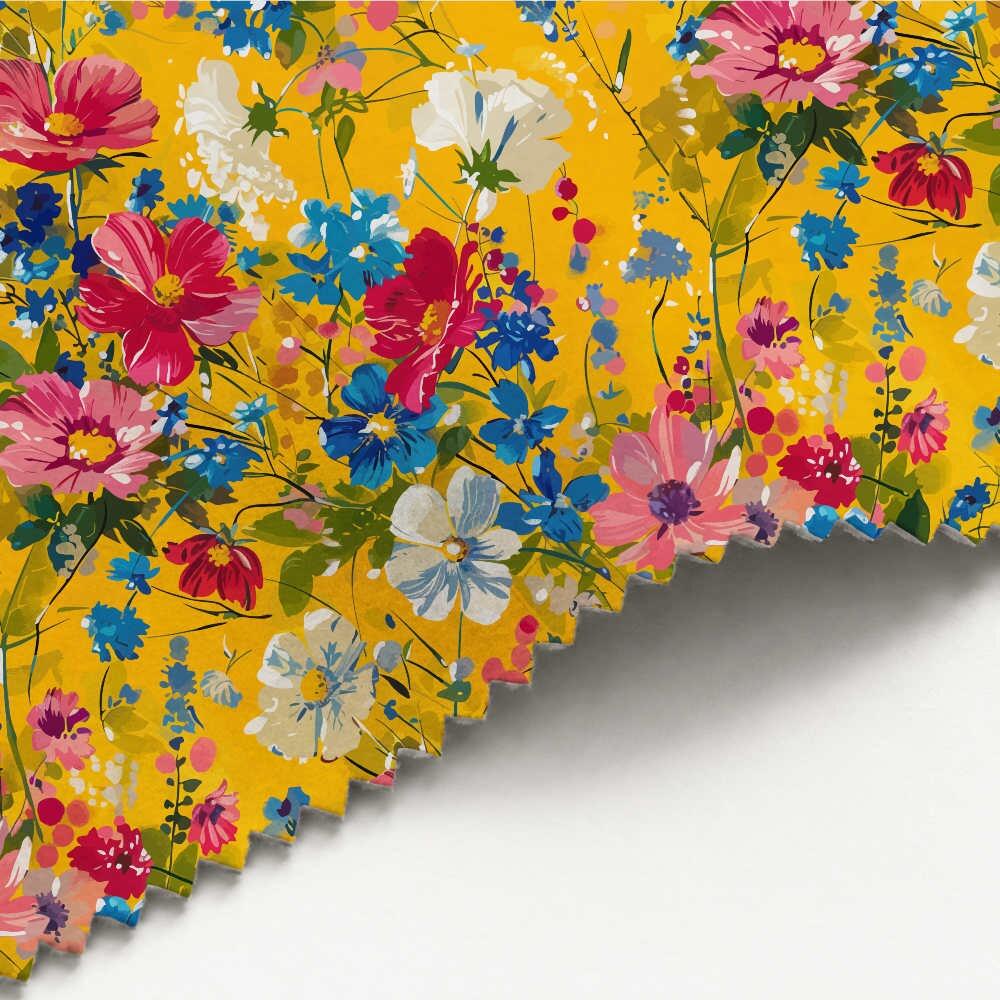 Sunset Garden Luxury Velvet Fabric