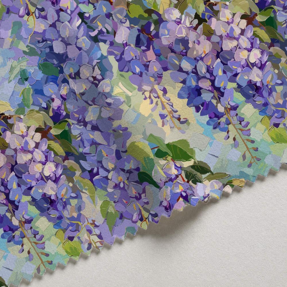 Violet Cascades Velvet Fire Retardant Fabric