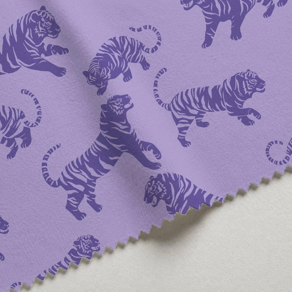 Purple Tiger Tantrum Velvet Fire Retardant Fabric