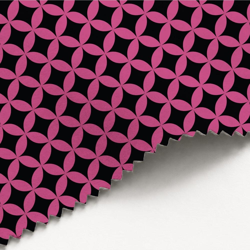 Pink Retro Circles Luxury Velvet Fabric