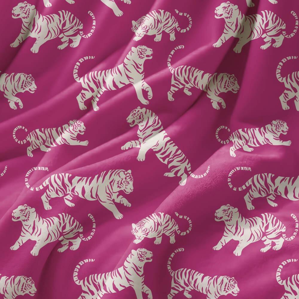 Magenta Tiger Tantrum Suede Waterproof FR Fabric