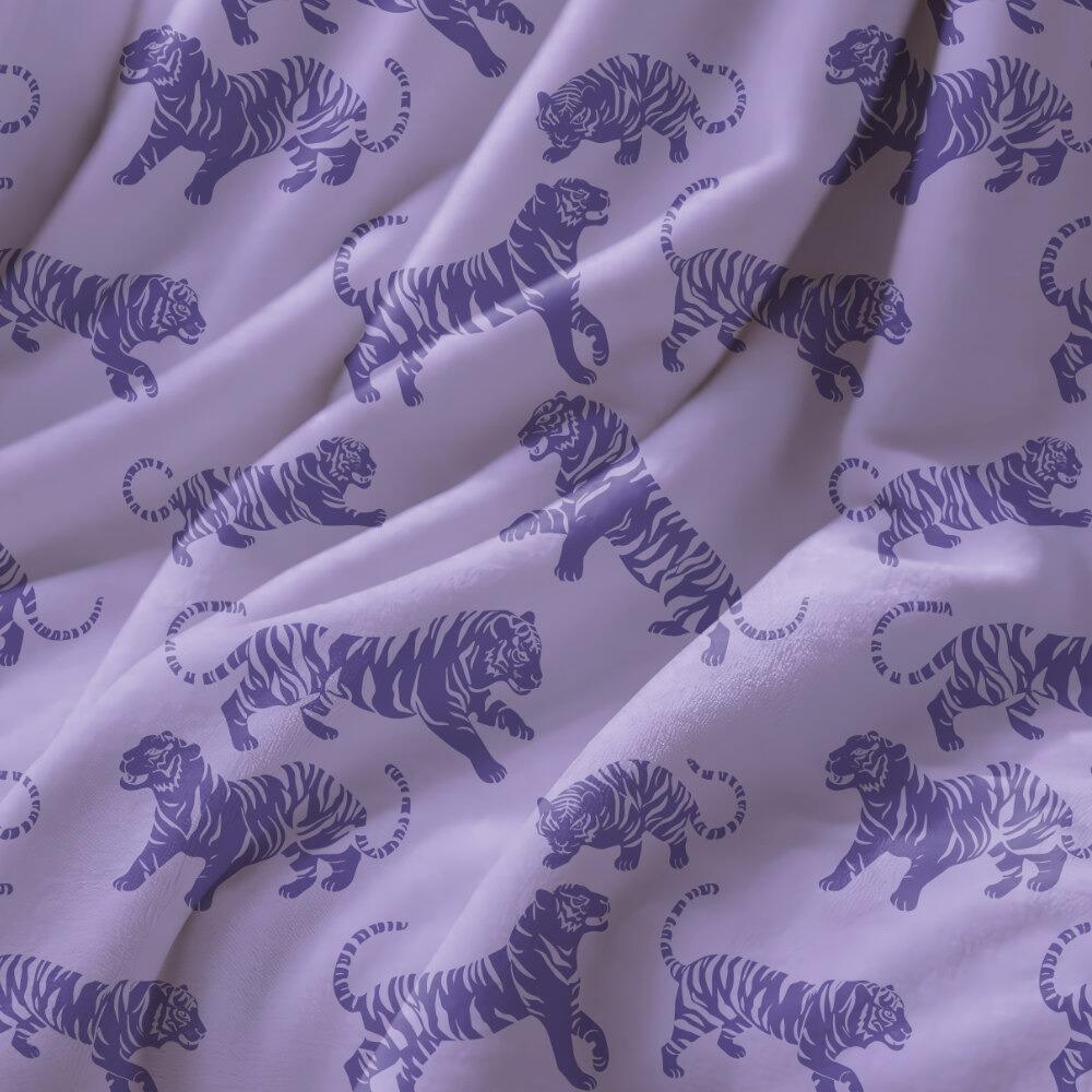 Purple Tiger Tantrum Velvet Fire Retardant Fabric