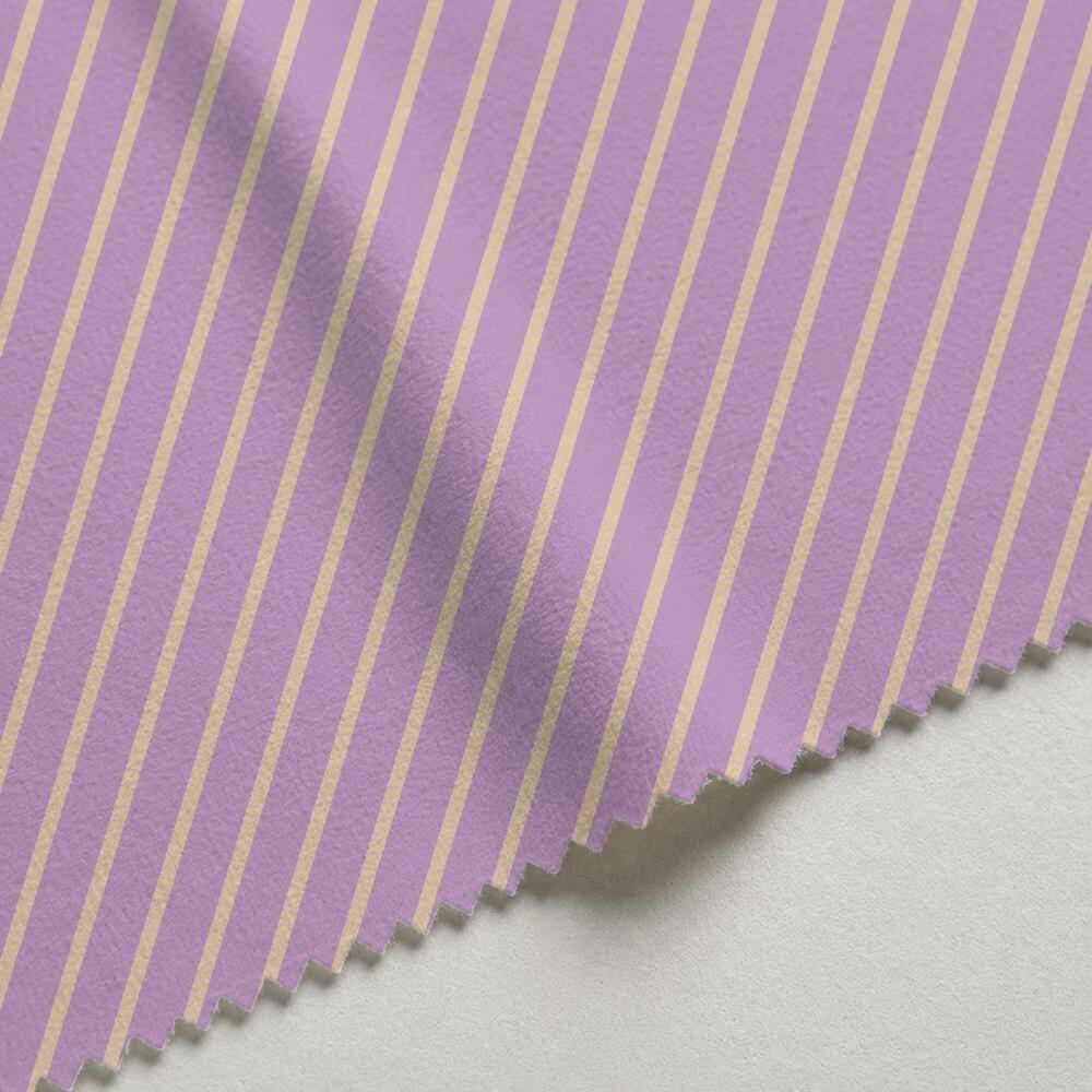 Lilac and Cream Candy Stripe Velvet Fire Retardant Fabric