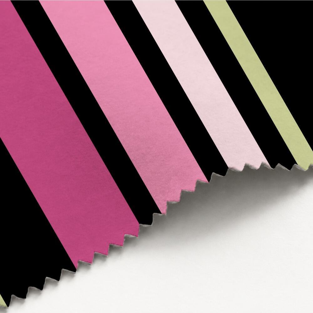 Black, Pink and Green Stripe Luxury Velvet Fabric