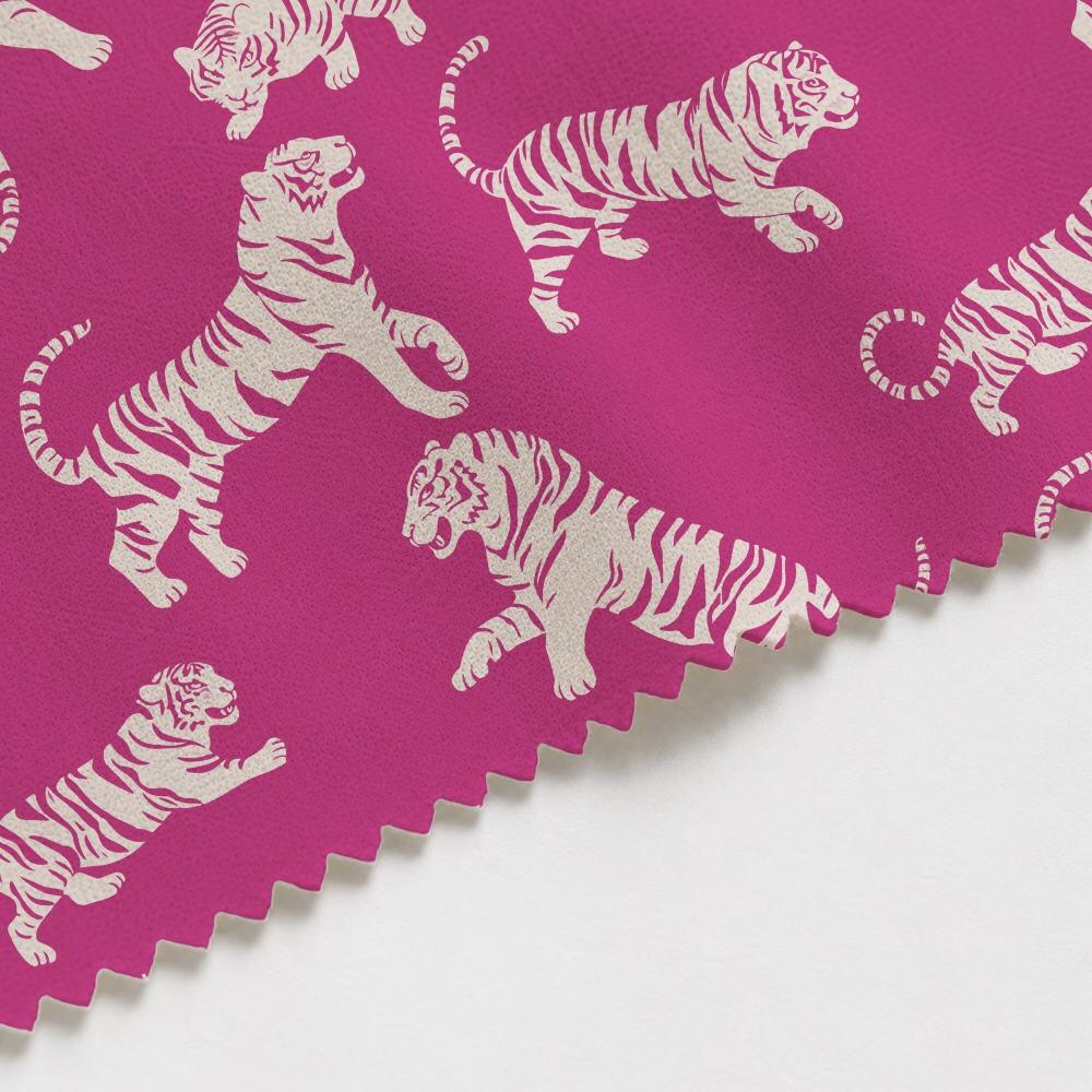 Magenta Tiger Tantrum Suede Waterproof FR Fabric