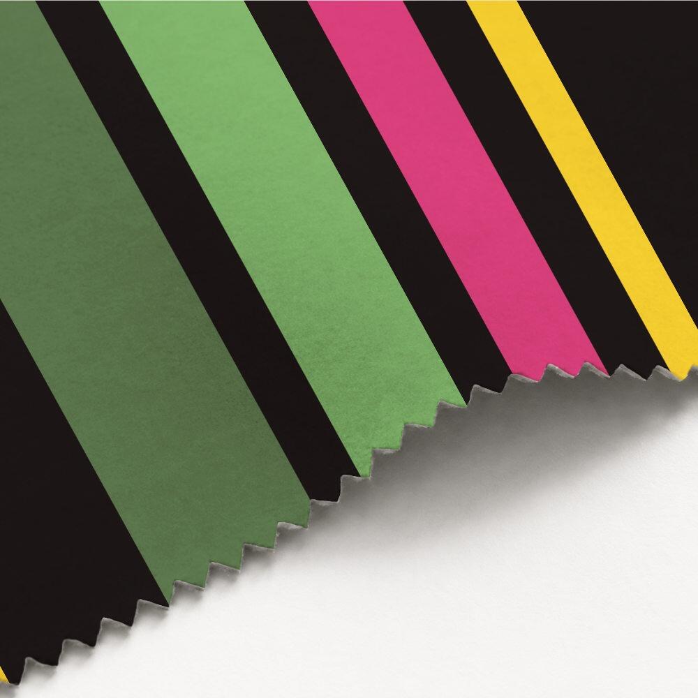 Black, Pink, Green and Yellow Stripe Luxury Velvet Fabric