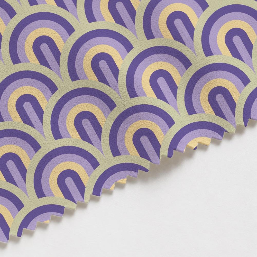 Purple and Green Arches Suede Waterproof FR Fabric