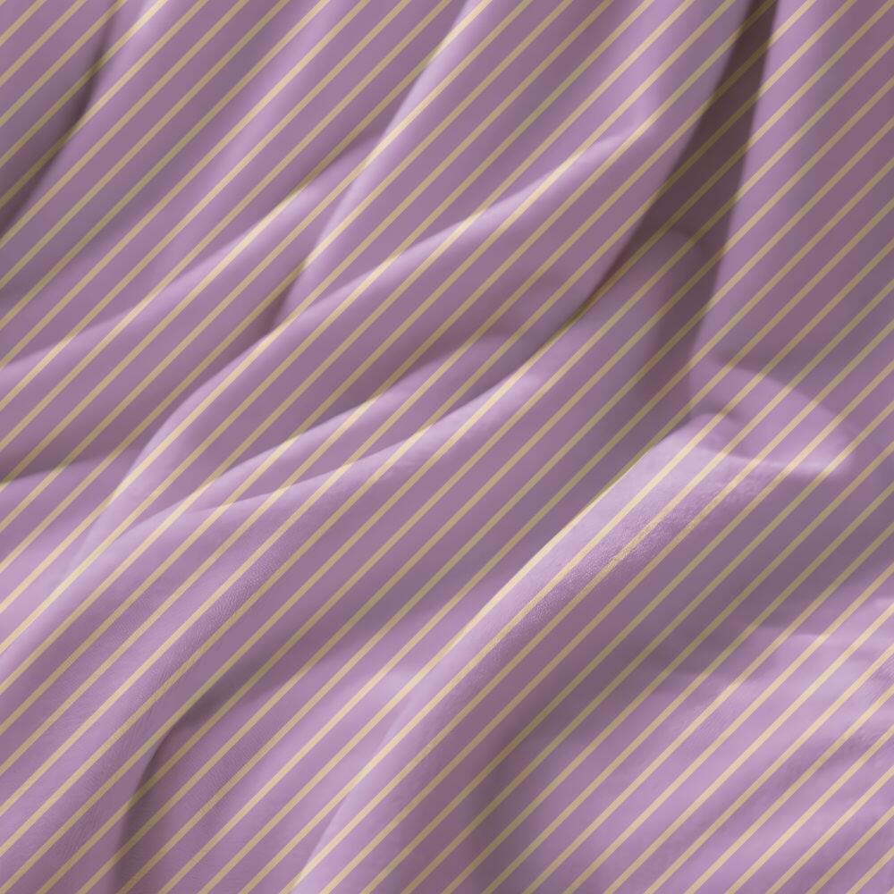 Lilac and Cream Candy Stripe Velvet Fire Retardant Fabric
