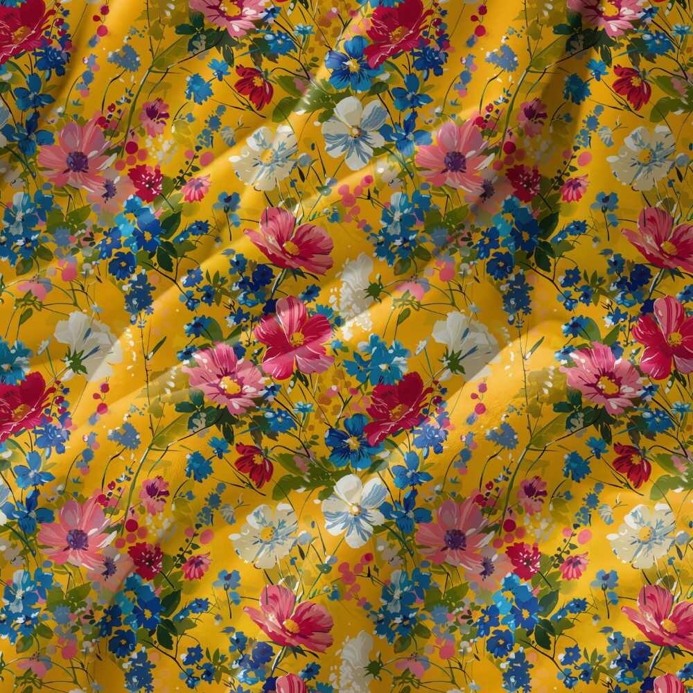 Sunset Garden Velvet Fire Retardant Fabric