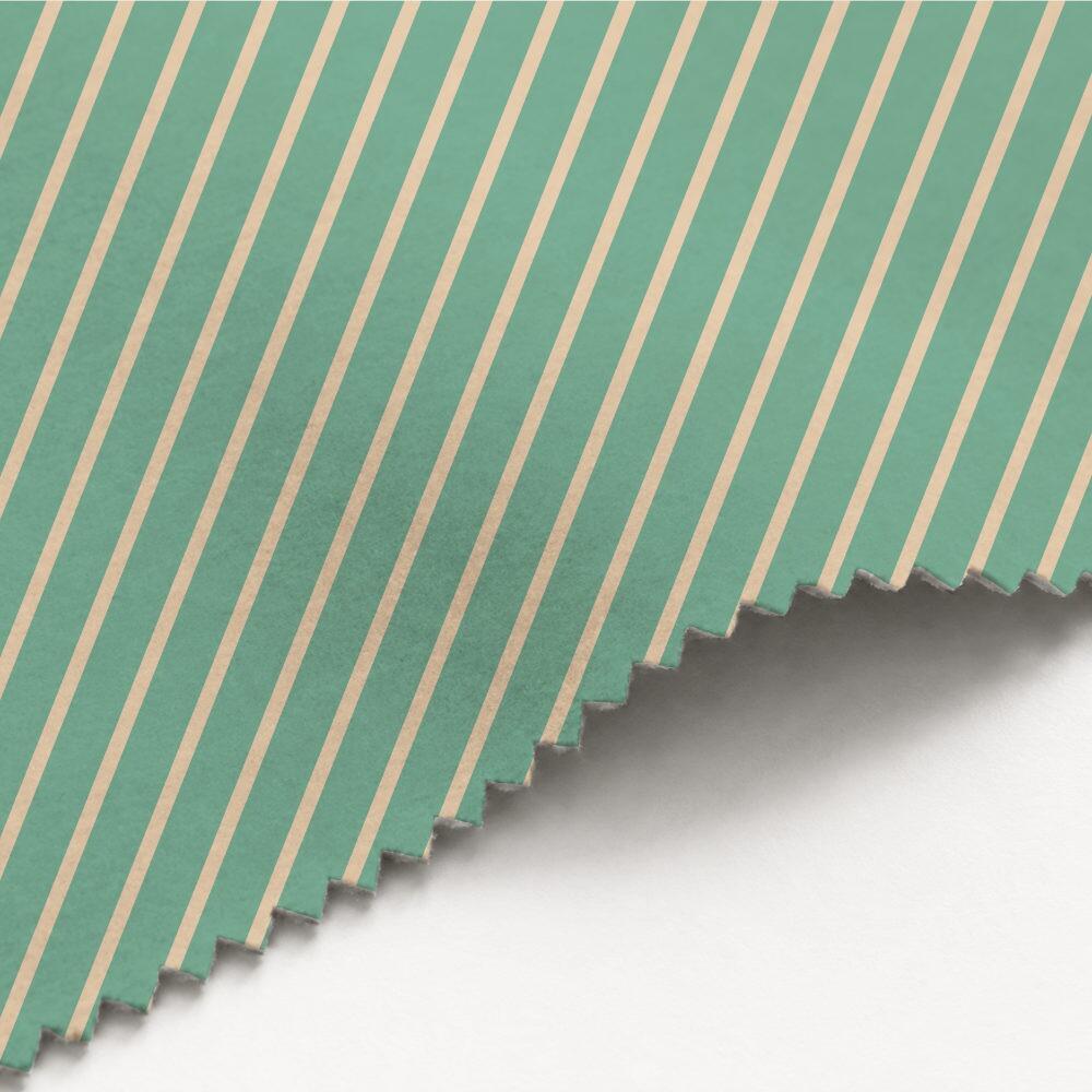 Green and Cream Candy Stripe Luxury Velvet Fabric