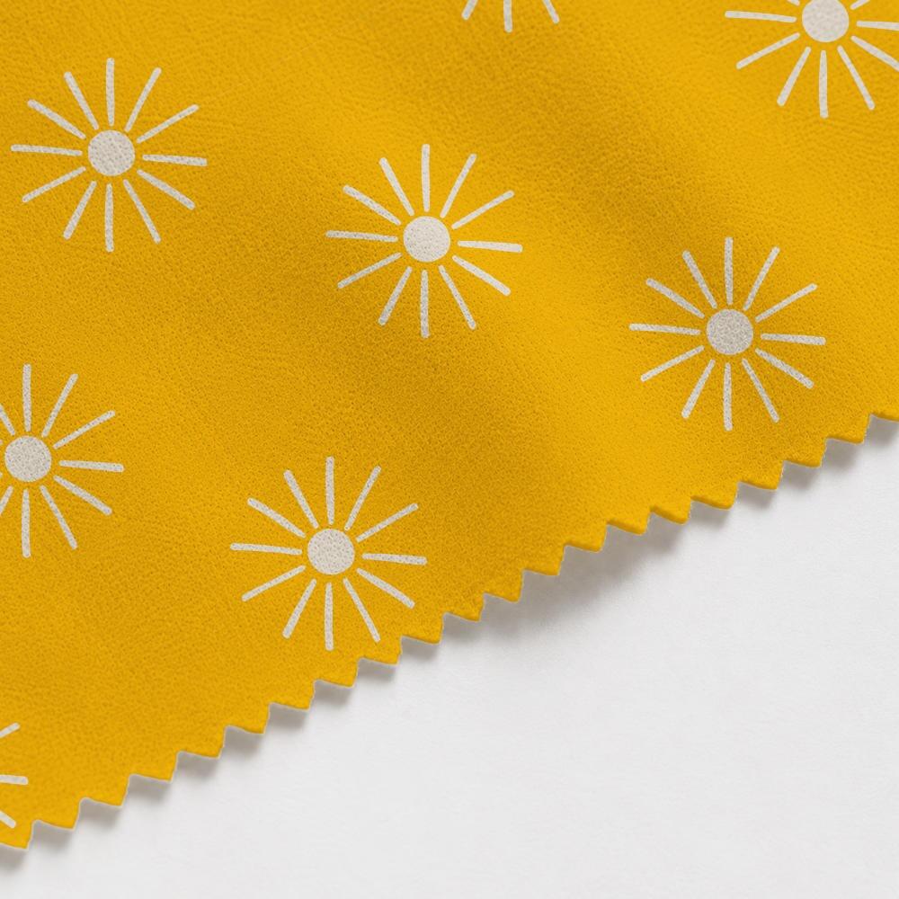 Yellow Sunburst Suede Waterproof FR Fabric