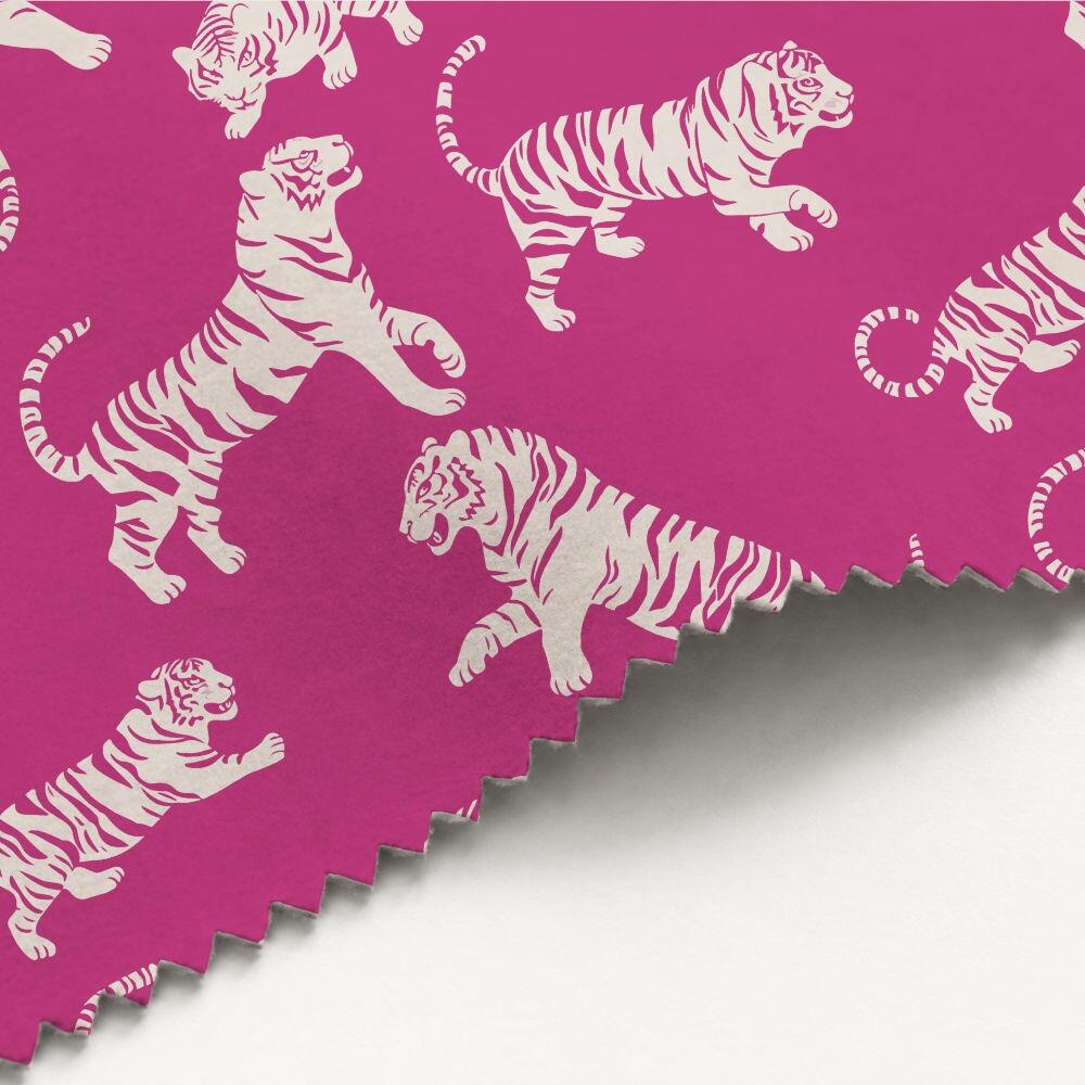 Magenta Tiger Tantrum Luxury Velvet Fabric