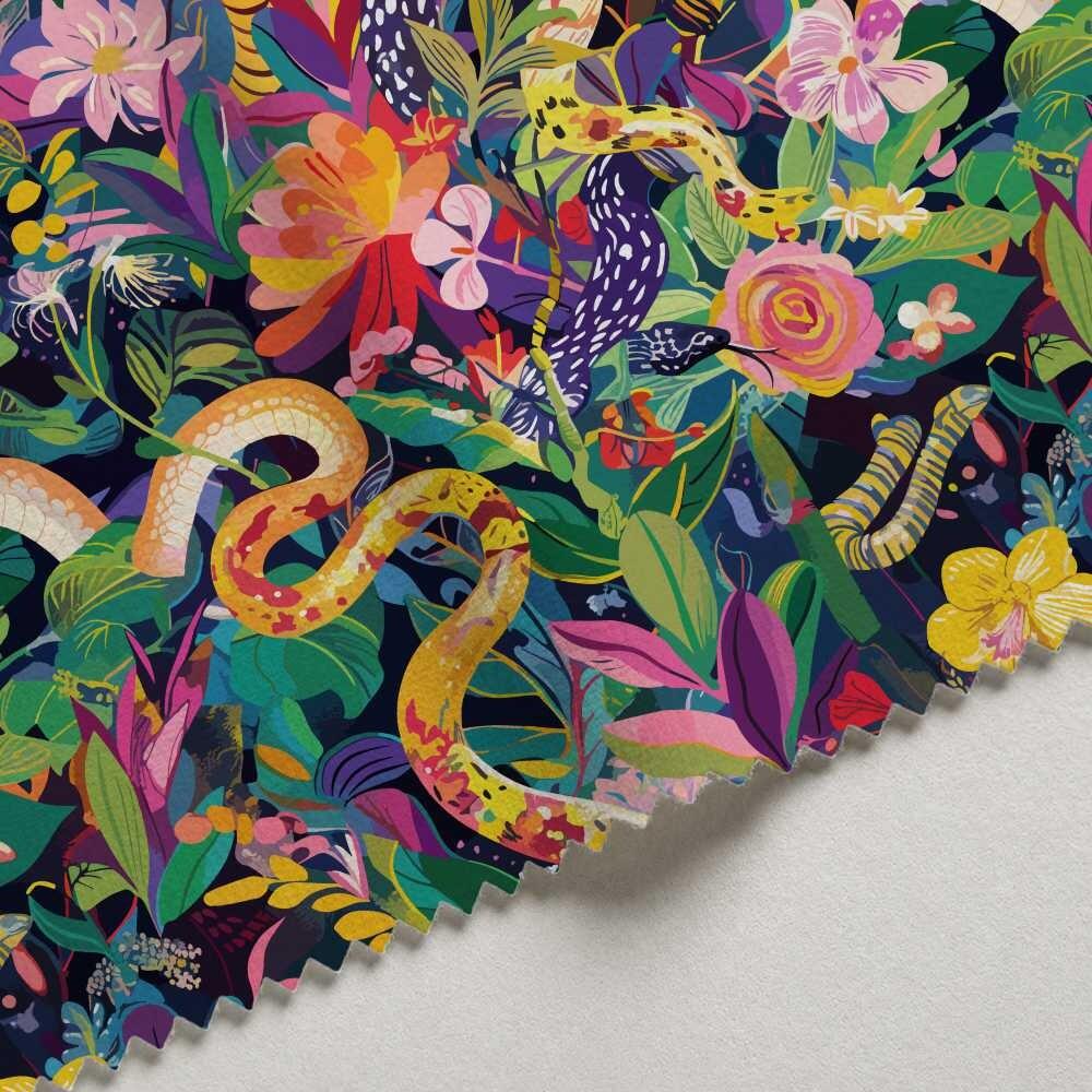 Venomous Vines Velvet Fire Retardant Fabric