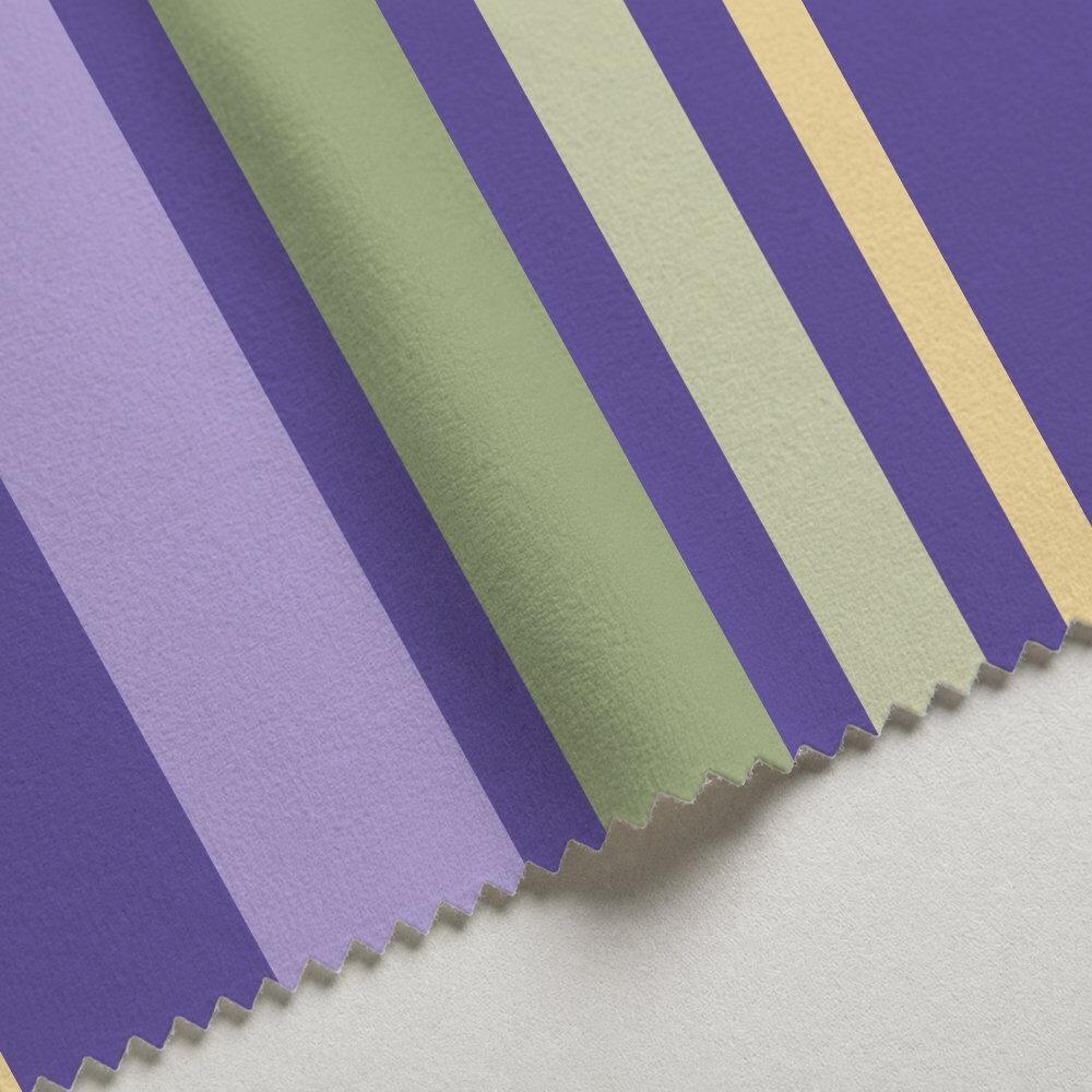 Purple and Green Stripe Velvet Fire Retardant Fabric