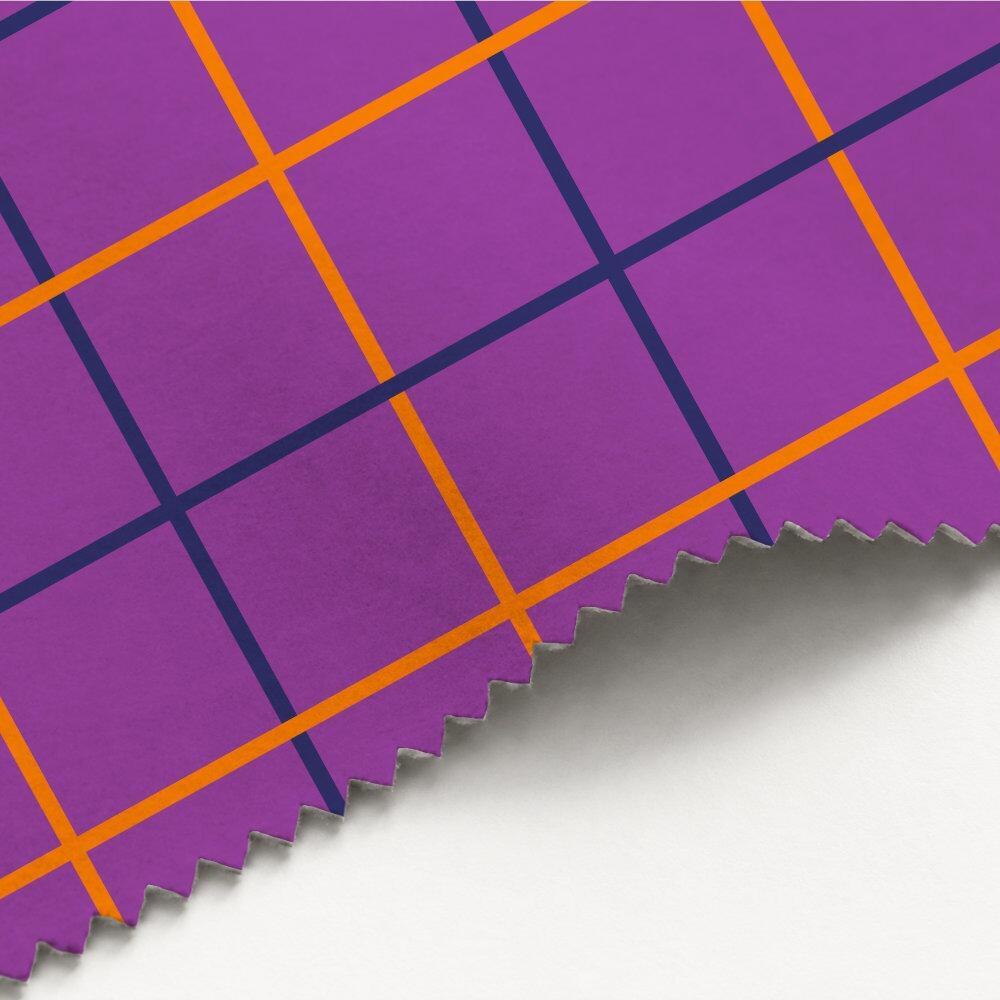 Purple Check Luxury Velvet Fabric