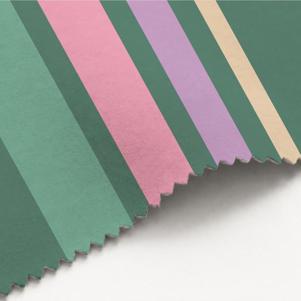 Green and Pink Stripe Luxury Velvet Fabric