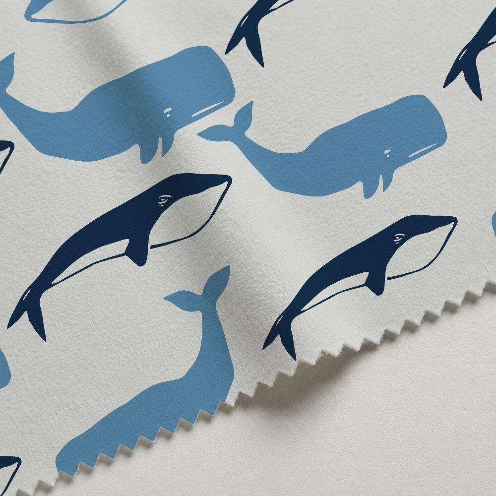 Blue Whale Velvet Fire Retardant Fabric