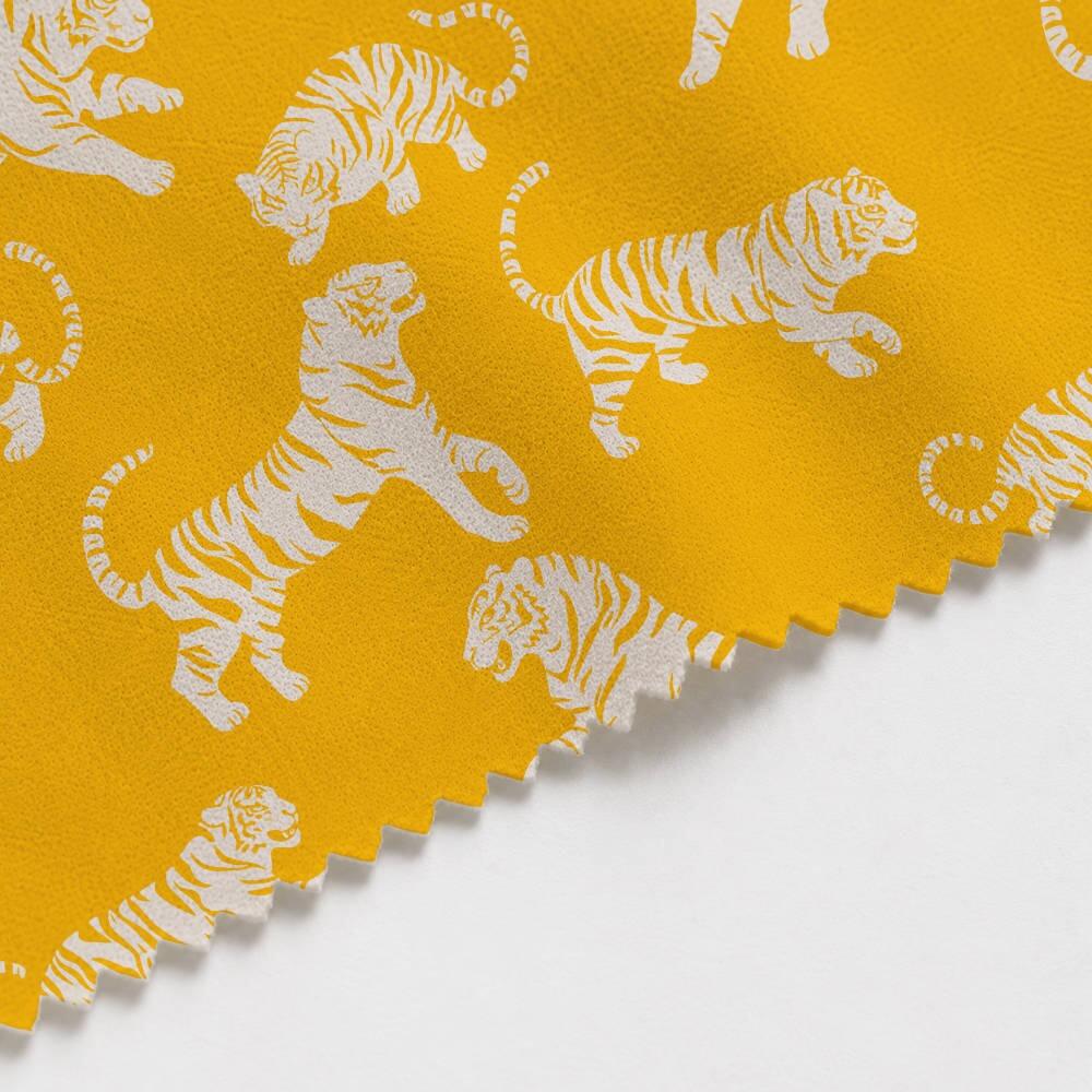 Yellow Tiger Tantrum Suede Waterproof FR Fabric