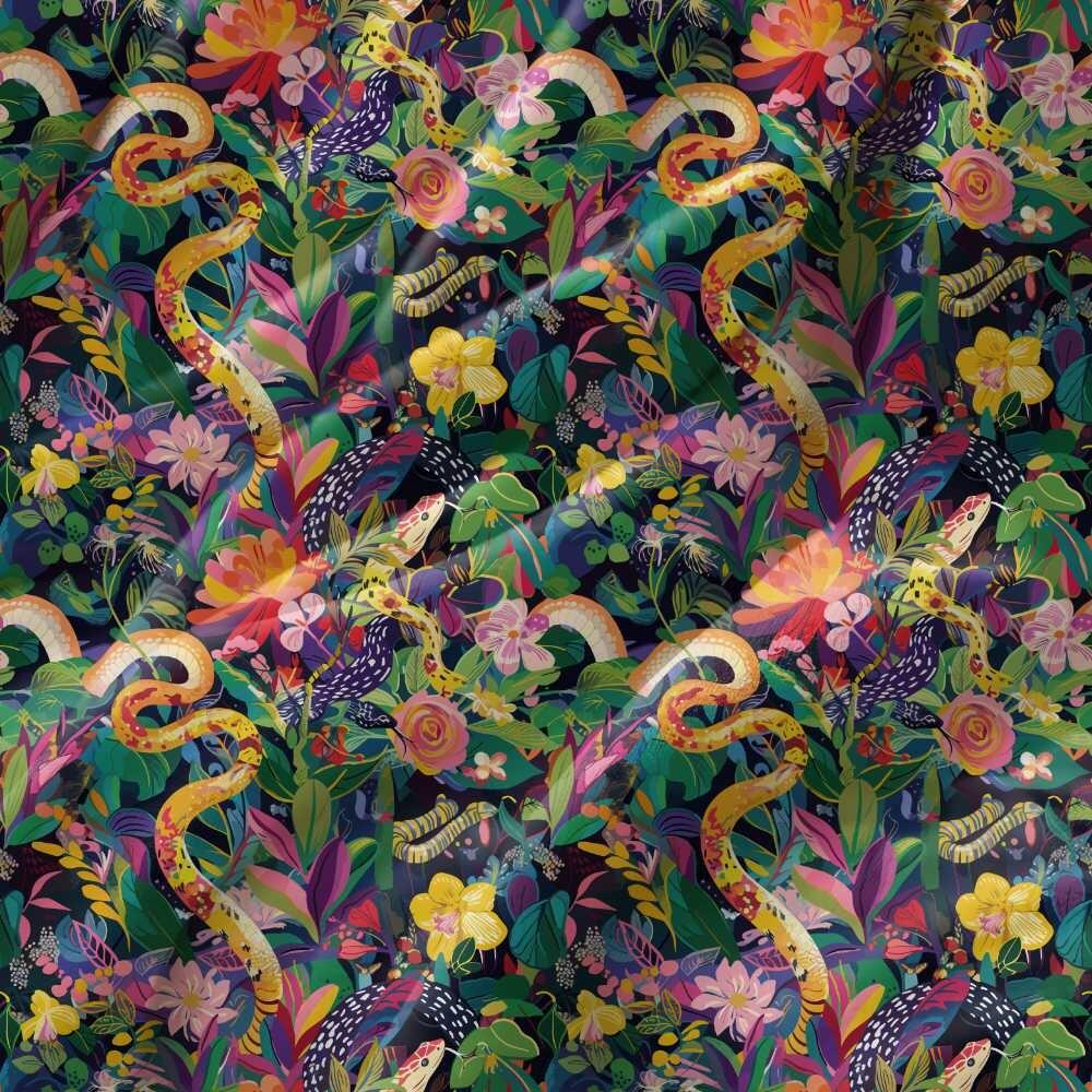 Venomous Vines Velvet Fire Retardant Fabric