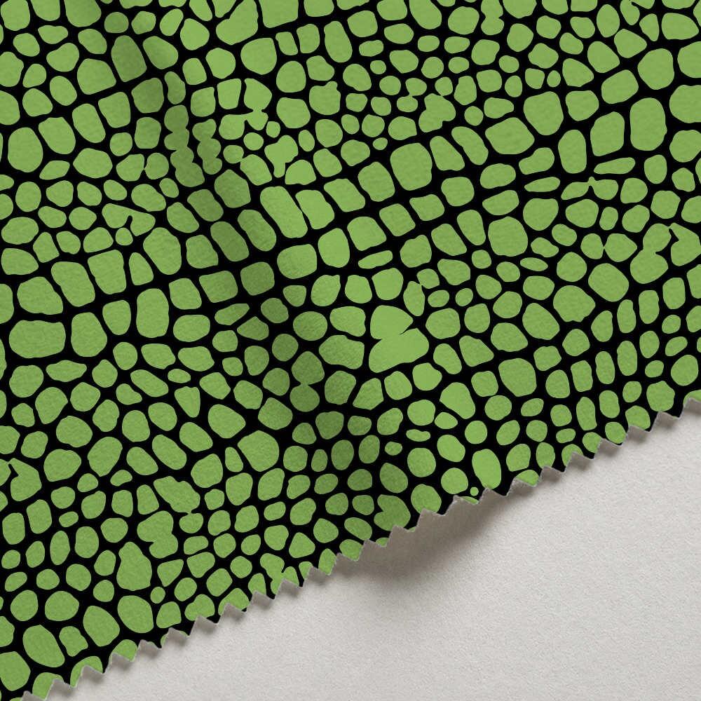 Bright Green Snakeskin Velvet Fire Retardant Fabric
