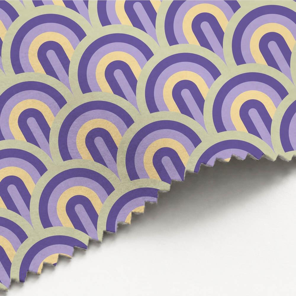 Purple and Green Arches Luxury Velvet Fabric