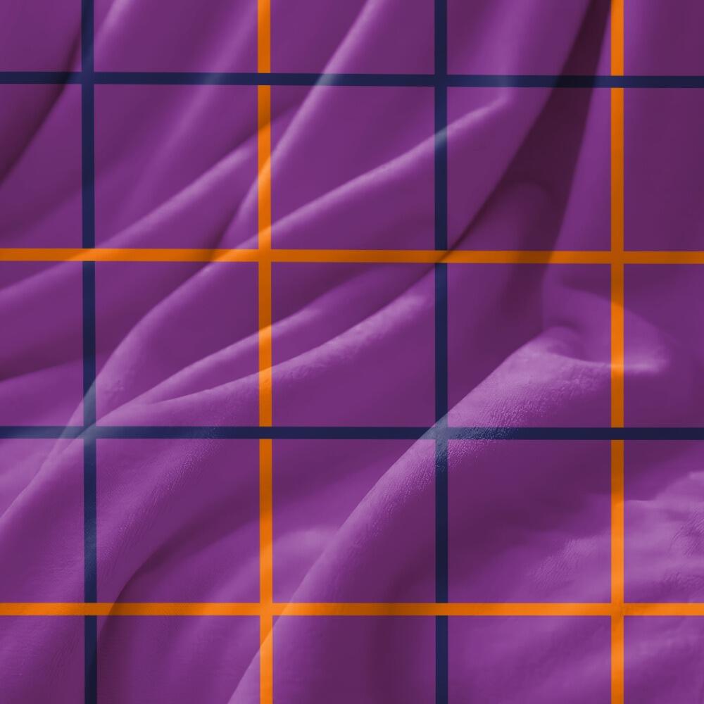 Purple Check Suede Waterproof FR Fabric