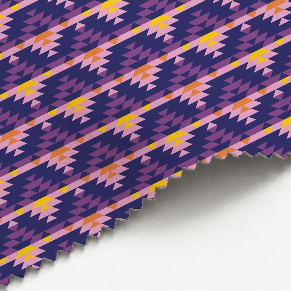 Purple Aztec Luxury Velvet Fabric