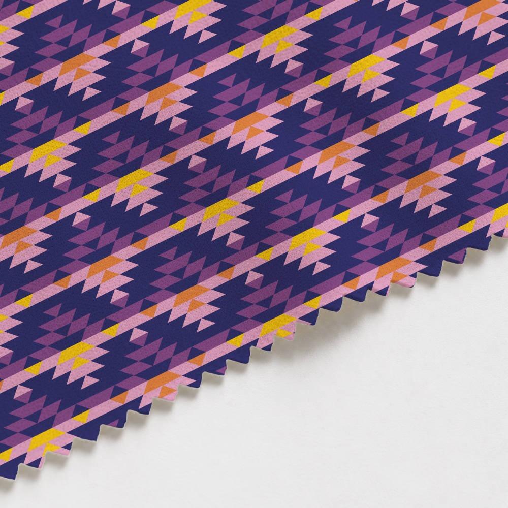 Purple Aztec Suede Waterproof FR Fabric