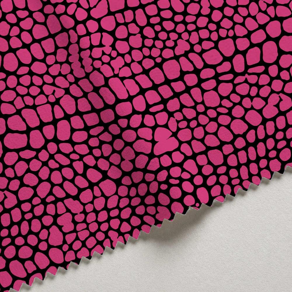 Bright Pink Snakeskin Velvet Fire Retardant Fabric