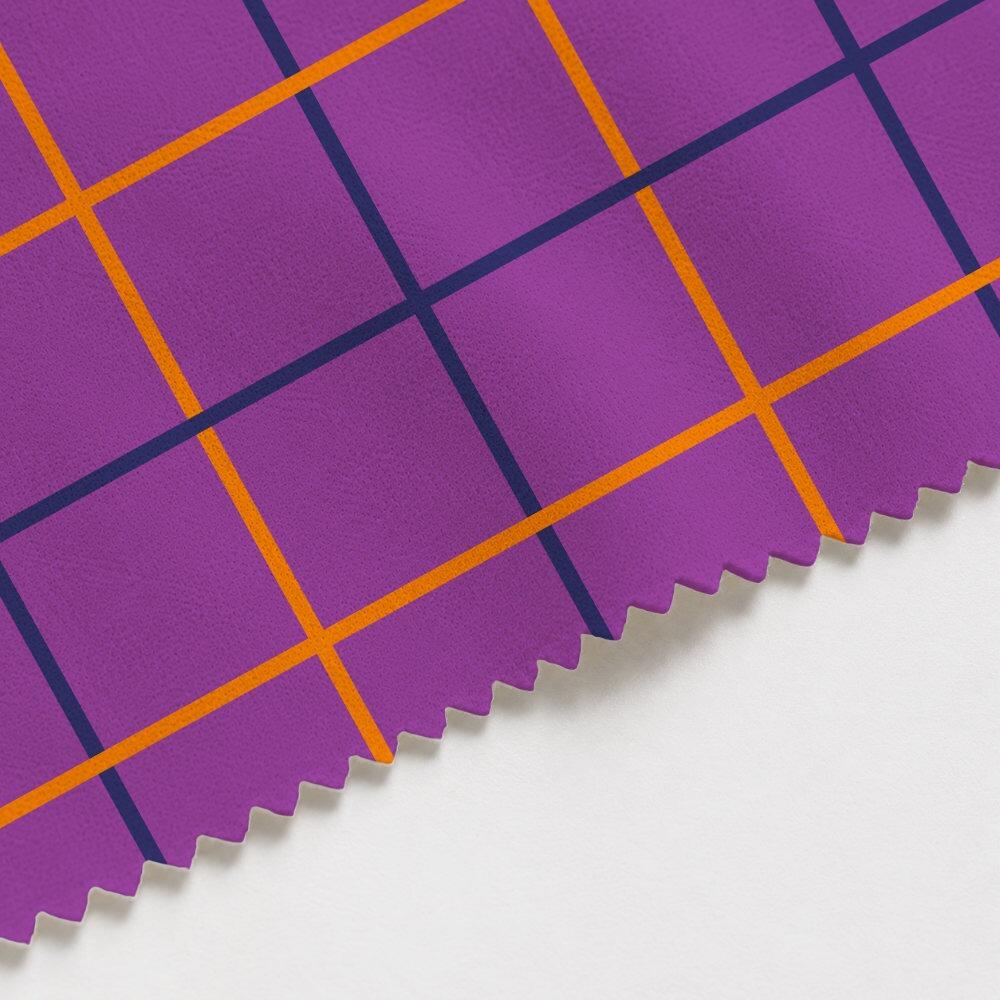 Purple Check Suede Waterproof FR Fabric