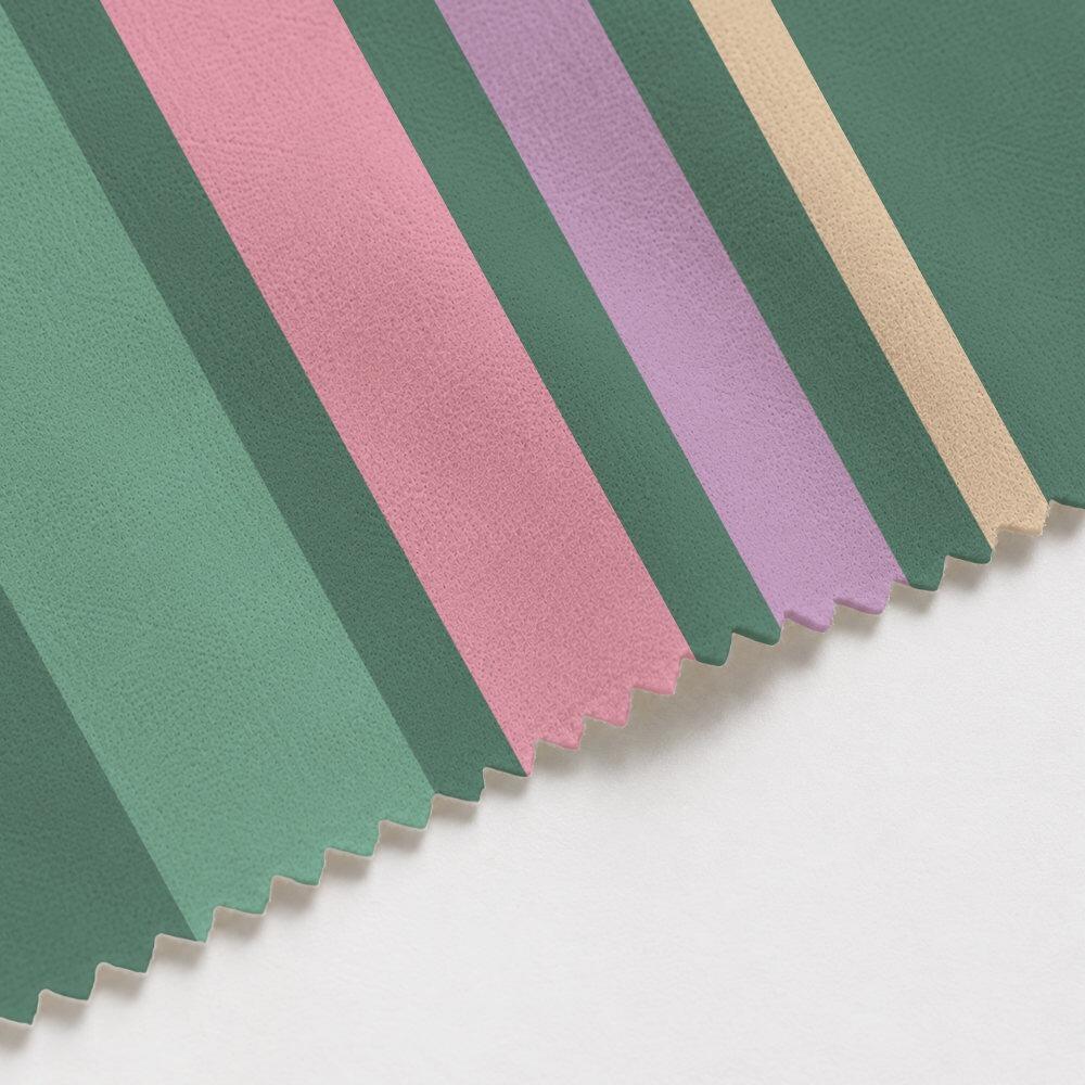 Green and Pink Stripe Suede Waterproof FR Fabric