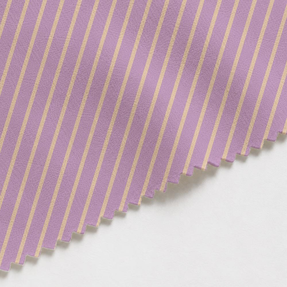 Lilac and Cream Candy Stripe Suede Waterproof FR Fabric