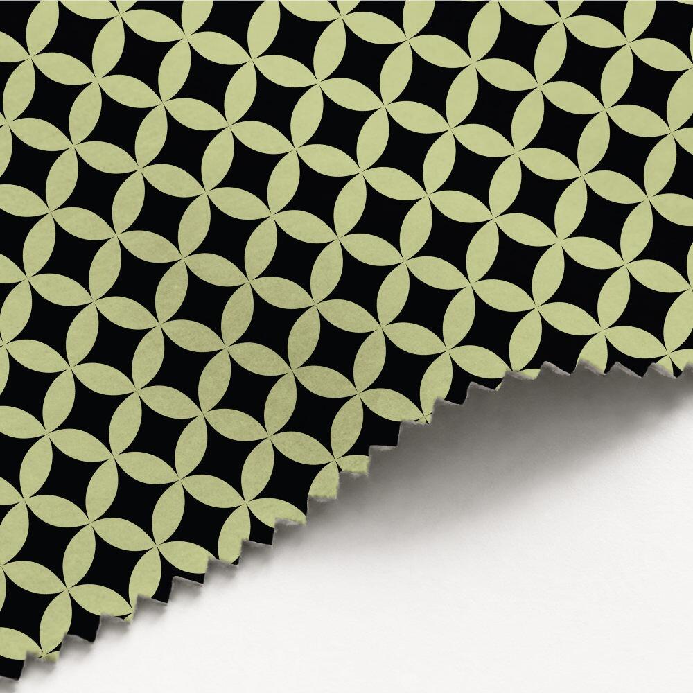 Green Retro Circles Luxury Velvet Fabric