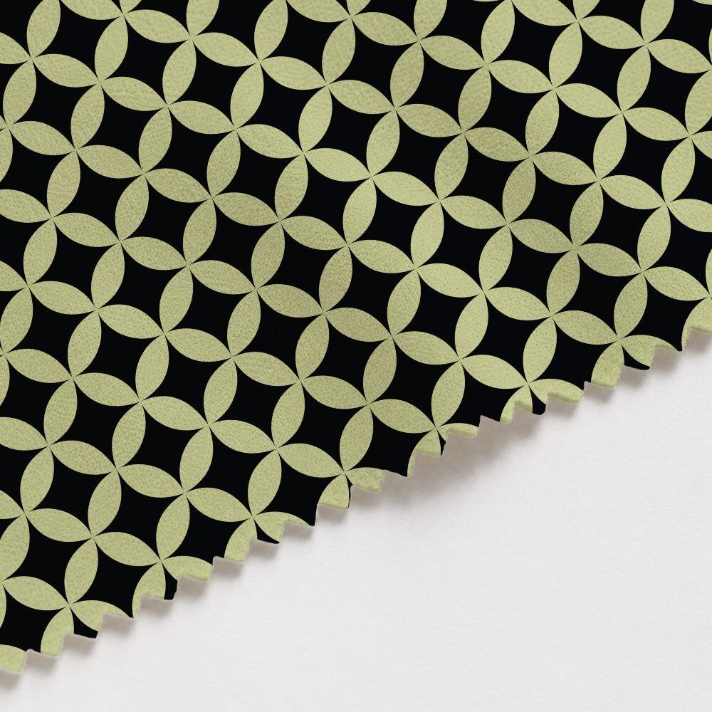 Green Retro Circles Suede Waterproof FR Fabric